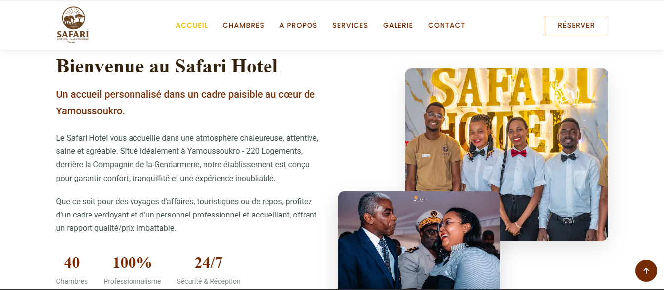 Application Hôtel:site vitrine, administration et réservation en ligne